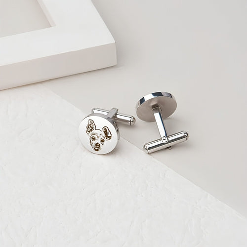Personalized Pet Commemorative Cufflinks – Custom Engraved Pet