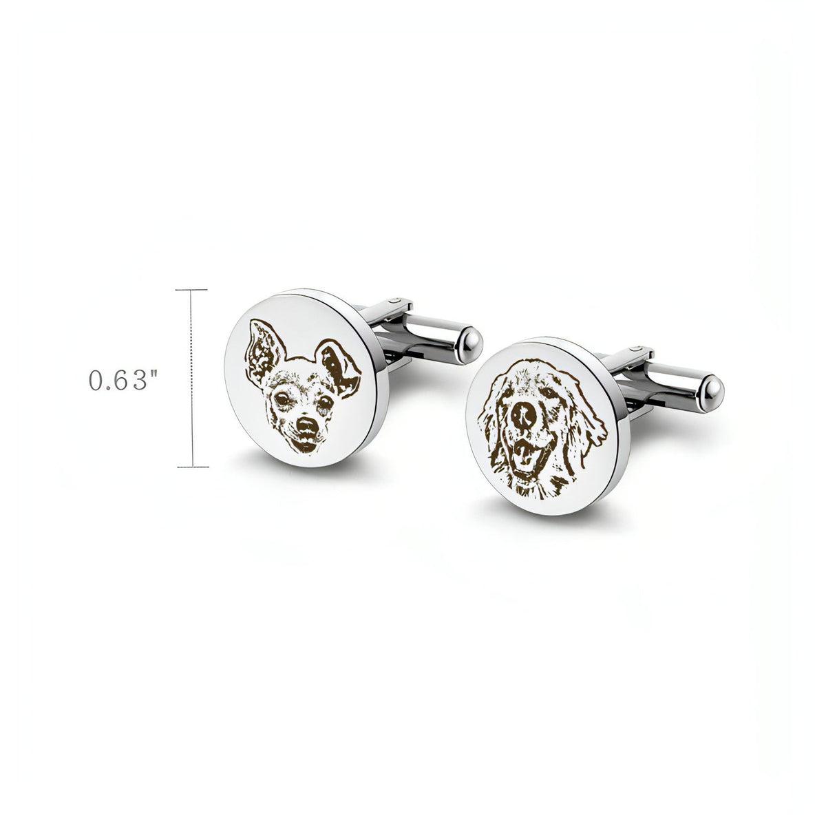 Personalized Pet Commemorative Cufflinks – Custom Engraved Pet