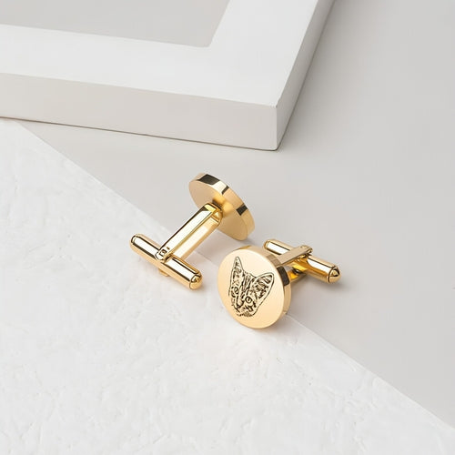 Personalized Pet Commemorative Cufflinks – Custom Engraved Pet