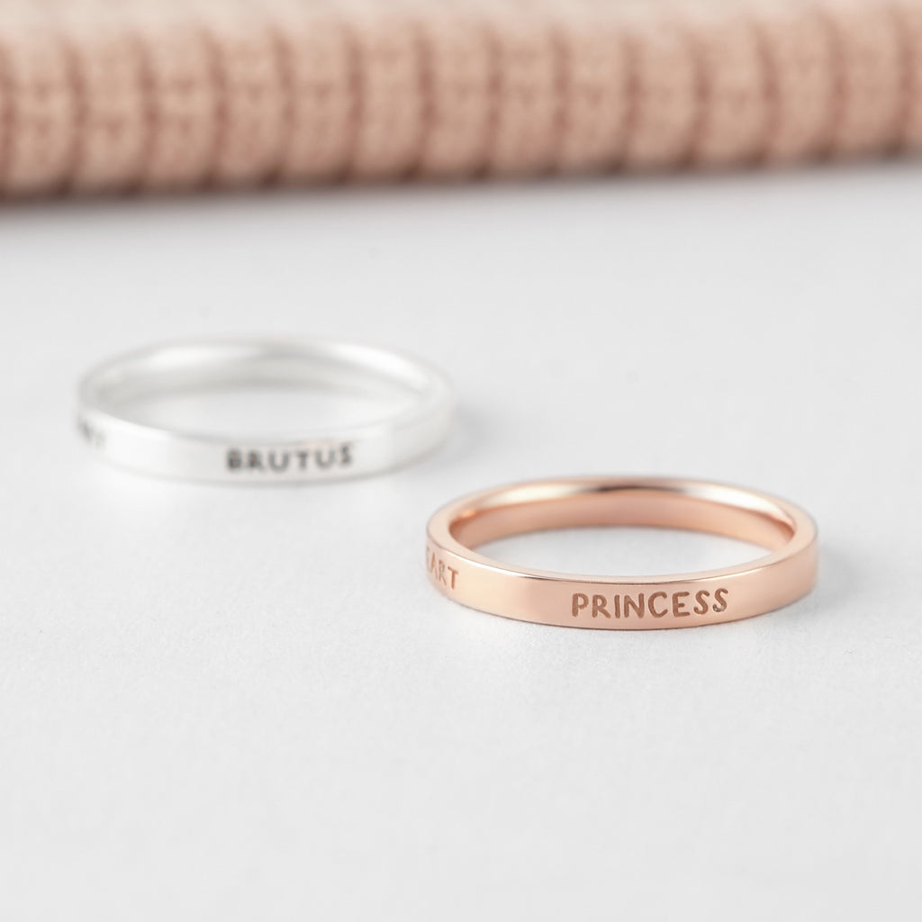 Pet Memorial Ring, Pet Loss Gift, Pet Name Ring, Dog Cat Mom Gift