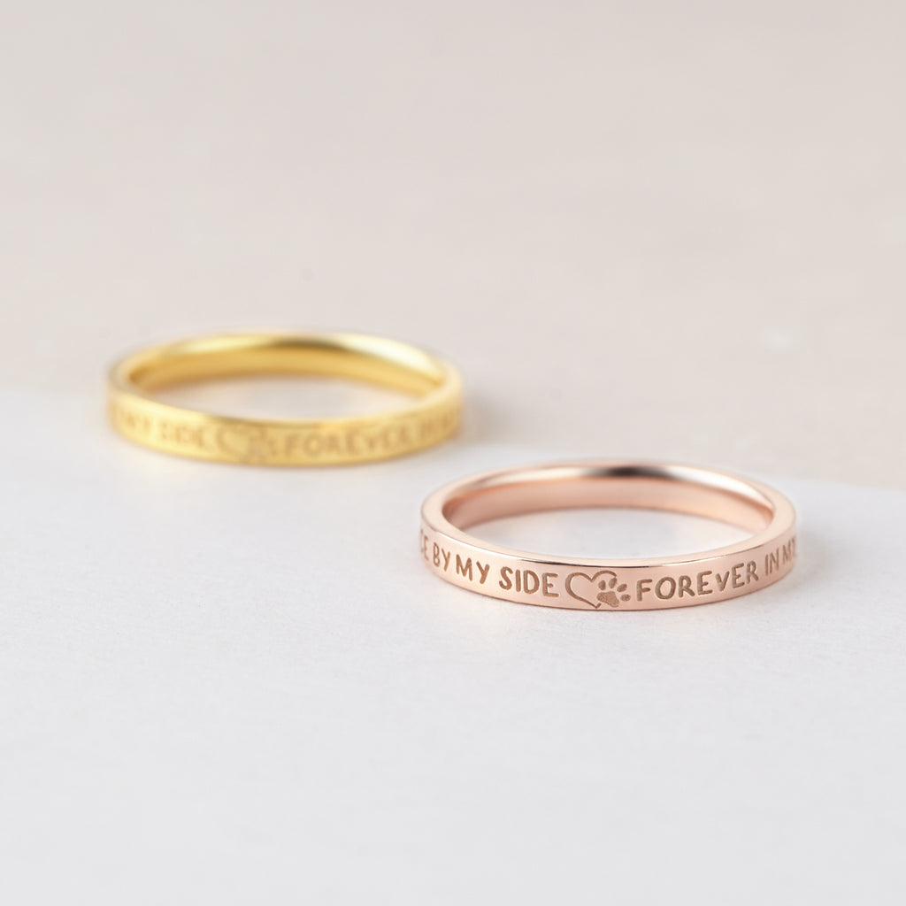 Pet Memorial Ring, Pet Loss Gift, Pet Name Ring, Dog Cat Mom Gift