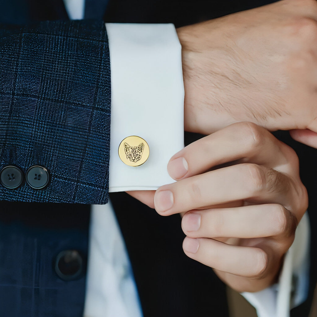 Personalized Pet Commemorative Cufflinks – Custom Engraved Pet
