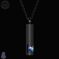 Black & Silver Cross Urn Necklace for Ashes – Stainless Steel