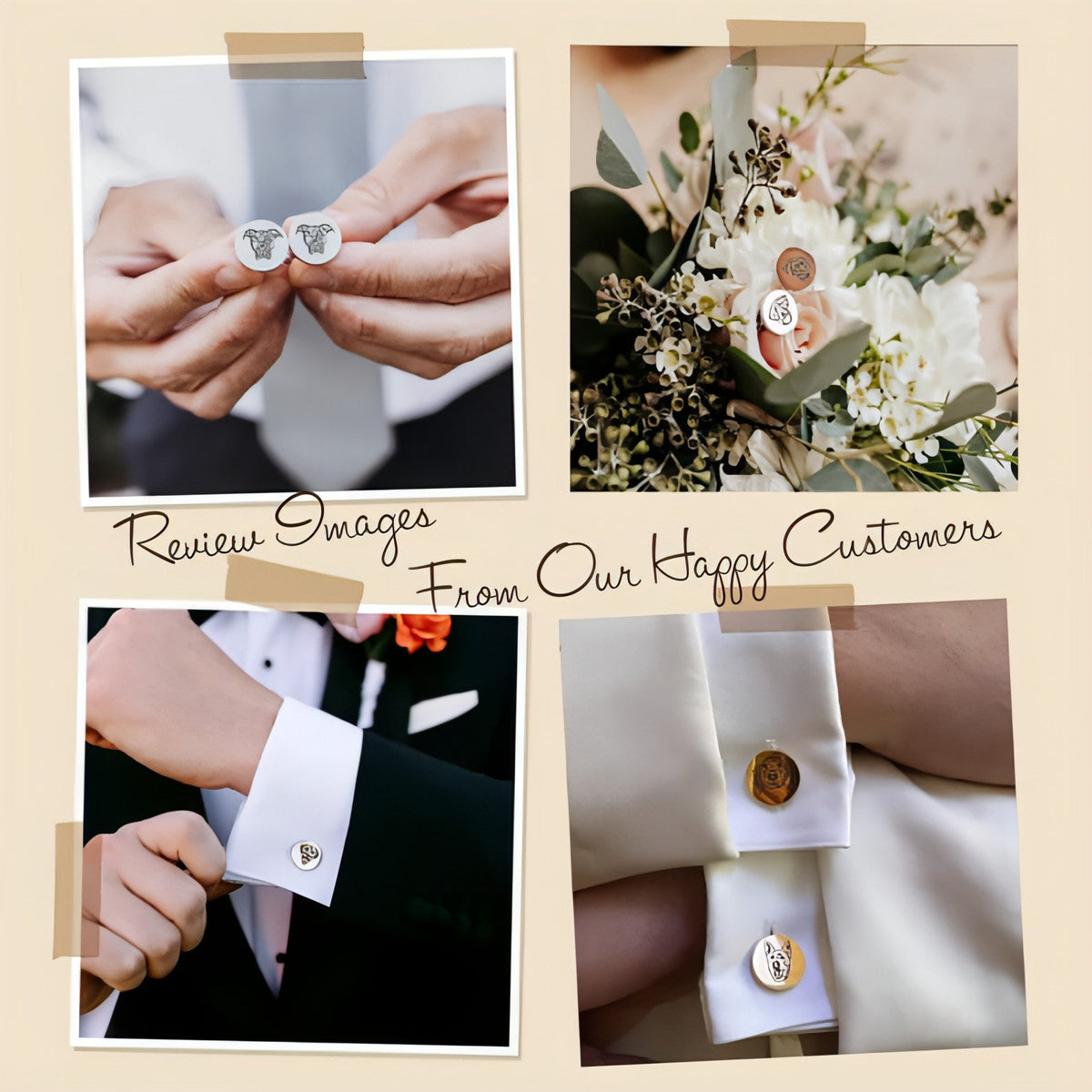 Personalized Pet Commemorative Cufflinks – Custom Engraved Pet