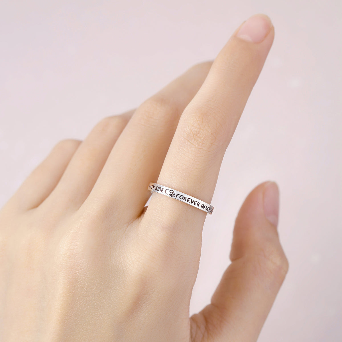 Pet Memorial Ring, Pet Loss Gift, Pet Name Ring, Dog Cat Mom Gift